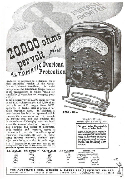 AVO 8 advert from 1953